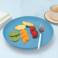 thumbnail image 4 of Dinner Plates – 5.9 x 5.9 x 0.6in Shatterproof Plastic Reusable Trays, Dishwasher & Microwave Safe for Kitchen, Camping(Light Blue), 4 of 6