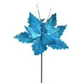 thumbnail image 1 of Vickerman QG191012 12 in. Turquoise Poinsettia Spray - 6 per Bag, 1 of 1