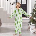 thumbnail image 6 of RMDQTR Ultra-Soft Crystal Velvet One-Piece Pajamas/Loungewear Green Clover Stripe Pattern, 6 of 8