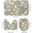 thumbnail image 3 of Bathroom Mat Set, Gray Leaf Damask Pattern Printed on Bathroom Shower Curtain Sets with Rugs, Perfect for Hotel Dorm Spa Home, 72 x 72 inches, 3 of 8