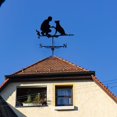 thumbnail image 2 of Garden Decorative Weather Vane Stainless Steel Carved Hollow Design Black Wind Direction Indicator, 2 of 5