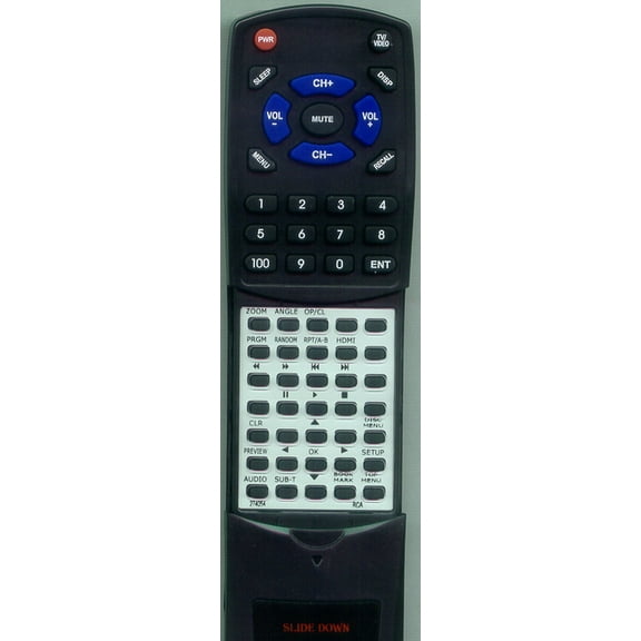 Replacement Remote for RCA 274052, RT274054, RCR195DA1, DRC247N, DRC257, DRC245NTV, DRC257N