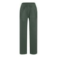 thumbnail image 5 of DDAPJ pyju Womens Linen Lounge Pants Drawstring High Waisted Palazzo Pants Lightweight Breathable Summer Casual Beach Pants with Pockets Sales of Today Army Green L, 5 of 6