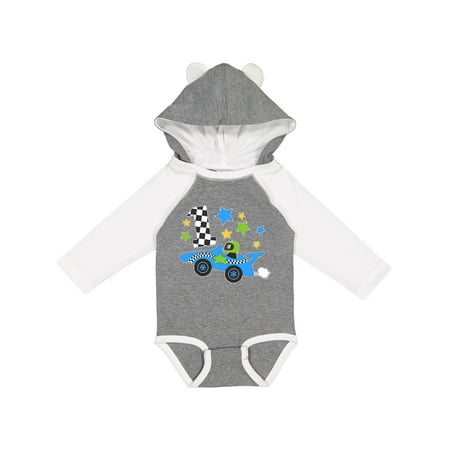 

Inktastic Happy 1st Birthday blue racing car Gift Baby Boy or Baby Girl Long Sleeve Bodysuit