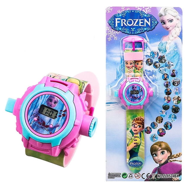 Children Cartoon Character Digital Wrist Watches Projection 24 Images Toy Watch