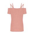 thumbnail image 7 of Summer Saving Wycnly Womens Tops Dressy Casual Going out Sexy off Shoulder Strap Keyhole Tunic Tees Shirts Summer Short Sleeve Round Neck Tops Solid Blouse Pink l, 7 of 7