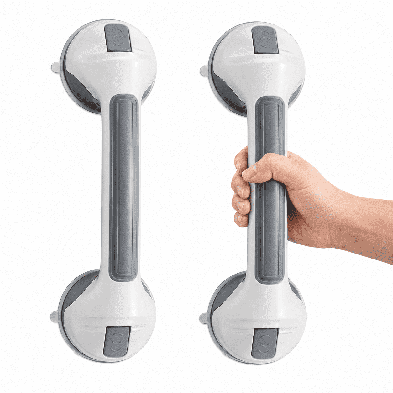 2PCS Shower Grab Bar, 16.7 Inch Shower Handle Removable Bath Handrails for Elderly, Suction Bathtub Safety Rails for Seniors, No Drilling