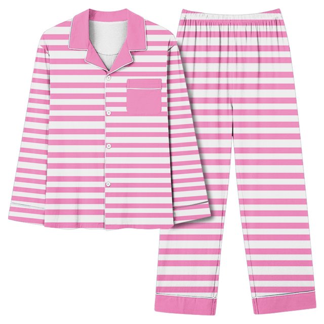 Rbaofujie Pyjamas pour Femmes Mode Décontractée Imprimé Manches Longues Hauts Pantalons Ensemble de Pyjamas Chemises de Nuit pour Filles