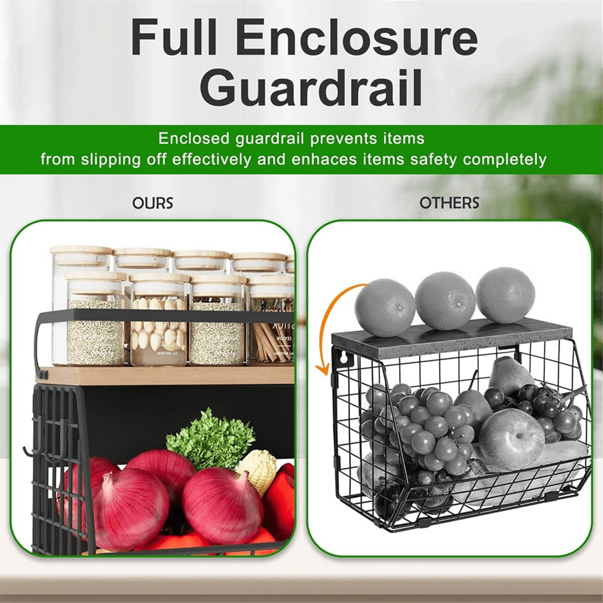 Magnetic Shelf for Fridge with Wood Lid Spice Rack for Refrigerator