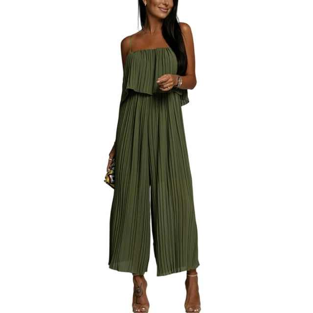 Innerwin Combinaisons Bohème Dames Romper Vacances Cami Plaine Playsuit Vert L