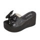 thumbnail image 1 of Amzcrzy Zapatos de mujer,Zapatos de mujer,Zapatillas de mujer, Zapatos de mujer con tacón inclinado, lentejuelas y lazo de suela gruesa con zapatillas de playa transpirables Sandalias Mujer Zapatilla, 1 of 6