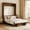 Walnut, variant on Full Size Murphy Bed with Storage Shelves, Modern Space-Saving Wall Bed Frame for Bedroom, Guest Room, White