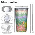 thumbnail image 4 of Pioneer Flower 10oz Tumblers Stainless Steel Tumbler with Lid and Straw,Vacuum Insulated Double Wall Travel Tumbler Cups with Cleaning Brush for Coffee, Tea, 4 of 4