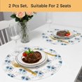 thumbnail image 5 of Blue Poppy Flowers Round 13 Inch Placemats Set of 2, Spring Gray Eucalyptus Leaves Rustic HeatResistant Non Slip Place Mats for Dining Table, Wipeable Braided Kitchen Table Mats for Housewarming, 5 of 9