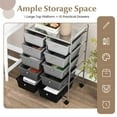 thumbnail image 5 of Costway 10-Drawer Storage Cart Utility Rolling Trolley Kitchen Organizer Black Gradient, 5 of 10