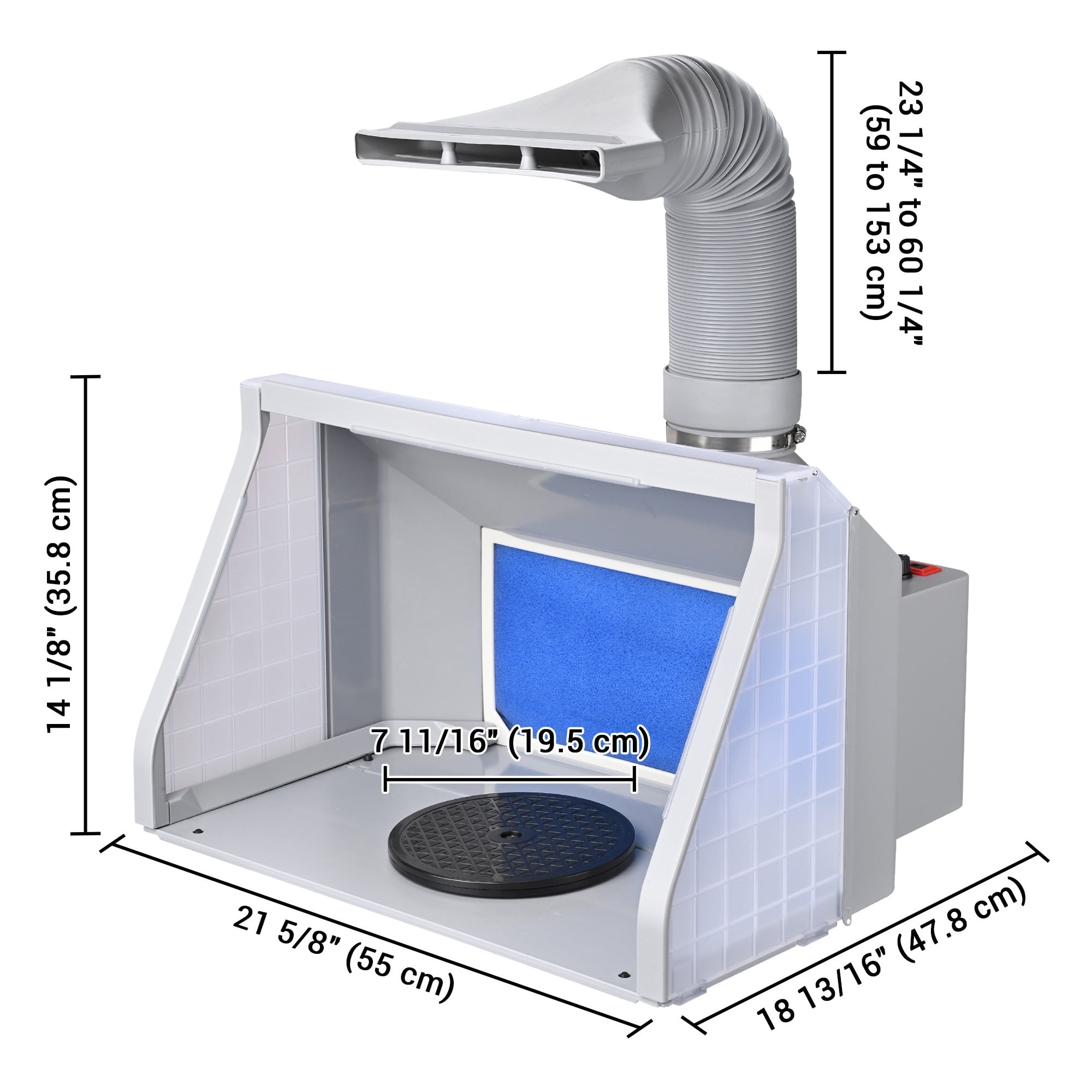 Dual Fan Portable Airbrush Paint Spray Booth Paint Tent w/Lights