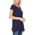 thumbnail image 2 of Women's Casual Short Sleeve Relaxed Fit Round Neck Side Pockets Tunic Top, 2 of 4