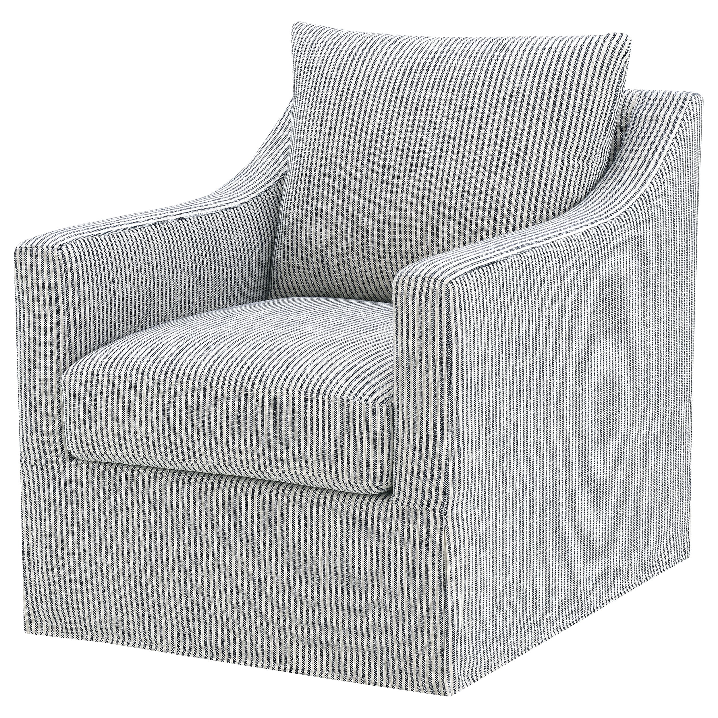 Winter Fabric Upholstered Sloped Arm Accent Swivel Chair Gray