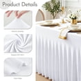 thumbnail image 3 of SUNTQ Table Skirt for Rectangle Tables 6ft , Fitted Table Cover for 6 foot table, White Table Cloth for 6 ft Table with Skirt, Wrinkle Resistant Spandex Table Skirt and Table Cloths for Parties, 3 of 9