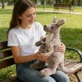 thumbnail image 4 of Fren Good Day Kangaroo Plush Toy Mother And Baby Soft Stuffed Animal Cuddly Pair For Imaginative Play 28X10X5Cm, 4 of 7