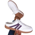 thumbnail image 4 of Womens Vintage Color Block Casual Sneakers Black White Faux Suede Non Slip Gum Rubber Sole Lace Up for Walking Commute Daily Wear Ladies Shoes 39, 4 of 8