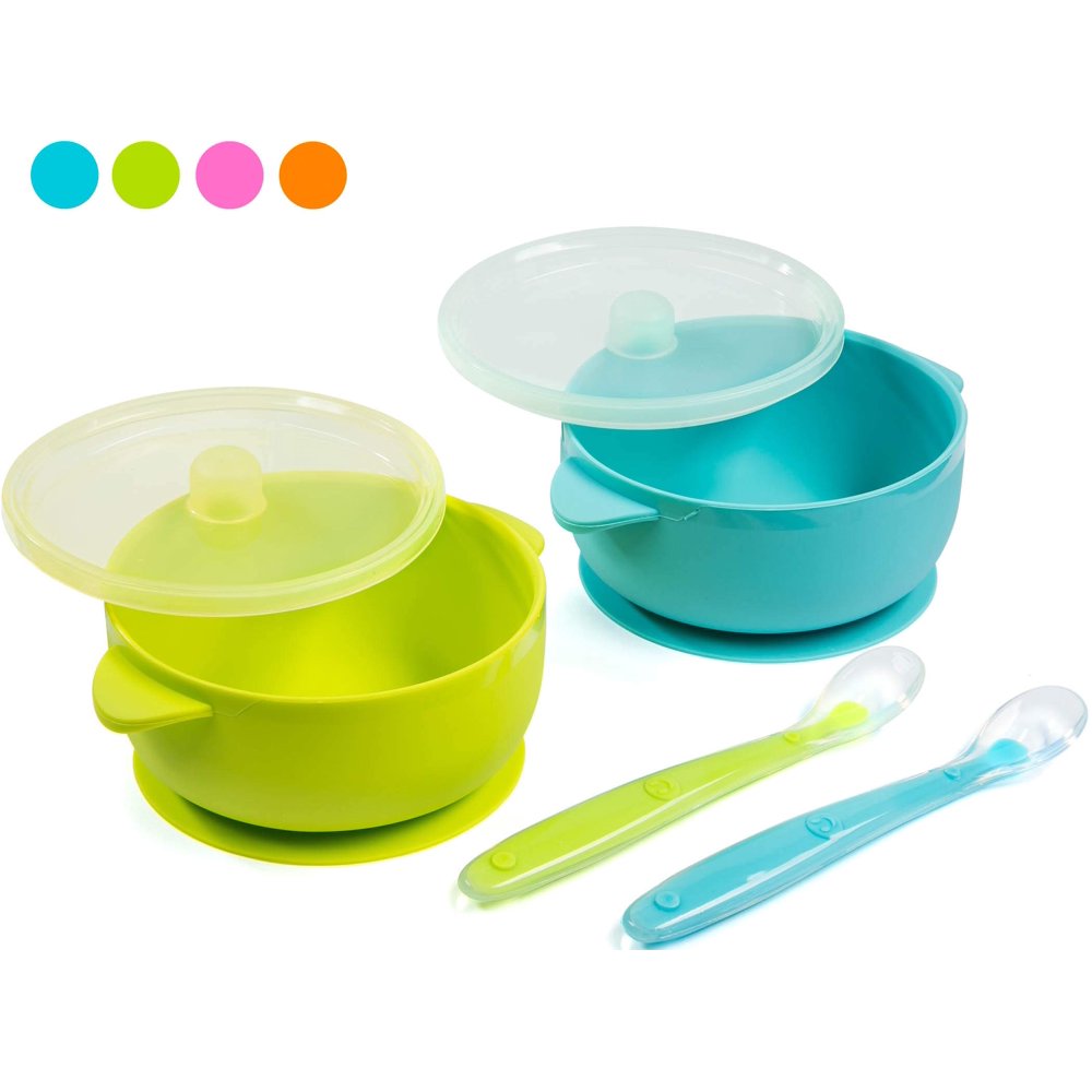 Silicone Baby Bowls Dishwasher/Microwave Safe NonSlip for Babies/Toddlers/Kids