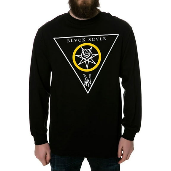 Black Scale Mens The Victorious Blessed LS Graphic T-Shirt, Black, Medium
