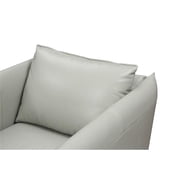 Divani Casa Tamworth Modern Leather & Metal Swivel Accent Chair in Gray