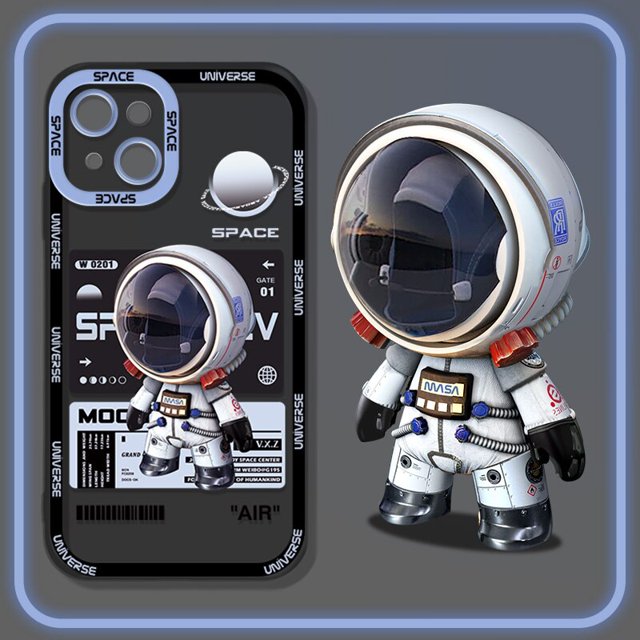 Funda de silicona suave con astronauta espacial para iPhone, carcasa transparente de lujo para modelos 11, 12, 13 Pro Max, XS, XR, X, 6, 6S, 7, 8 Plus, SE 2020, 2022 Fivean unisex