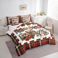 thumbnail image 2 of Manfei Joy Days Twin Bedding Sets 7-Piece,Christmas Cardinal Bird Bedding Comforter Set,Red Berry Plaid Sheet Sets For Children,Super Cozy Room Decor Reversible, 2 of 7