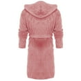 thumbnail image 5 of Prolriy Robes for Women, Women Winter Coat Jacket Plush Lengthened Bathrobe Clothes Long Sleeved Robe Hooded Soft Coat Womens Robe Pink XXXL, 5 of 9