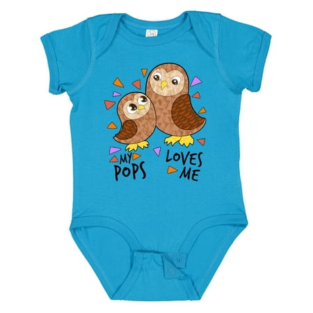 

Inktastic My Pops Loves Me- Cute Owl Family Gift Baby Boy or Baby Girl Bodysuit
