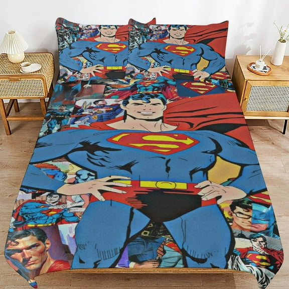 Duvet Cover Bedding Set Cartoon Print Soft Quilt Cover 3 Pieces, 1 Comforter Cover & 2 Pillowcases for Kids Teens Boys Girls Room Decor 86"x70"