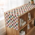thumbnail image 6 of Colorful Checkered Table Runner, Vintage Plaid Grid Geometric Beige Washable Cotton Linen Table Runners 120 Inches Long, Dresser Scarf Runner for Dining/Living Room/Kitchen/Square Tables 13''x120'', 6 of 9