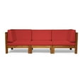 thumbnail image 2 of Noble House Brava 3-Piece Outdoor Acacia Wood Sofa in Red, 2 of 8