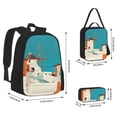 thumbnail image 2 of Pofeuu Colorful Greek Windmills Print Backpack Travel Backpacks With Lunch Bag Pencil Bag Set 3 pcs Set Cartoon Backpack, 2 of 7