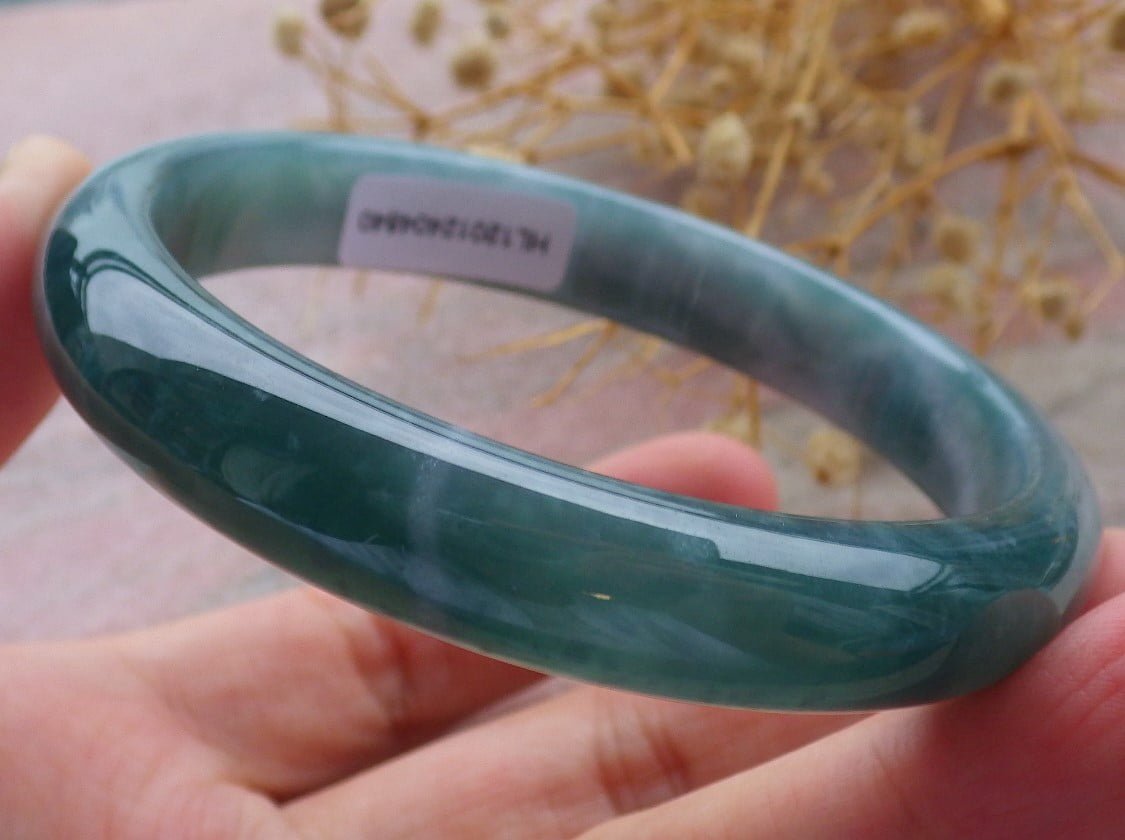 Icy Green Natural A JADE Jadeite Bangle Bracelet 60 mm 684715 TN