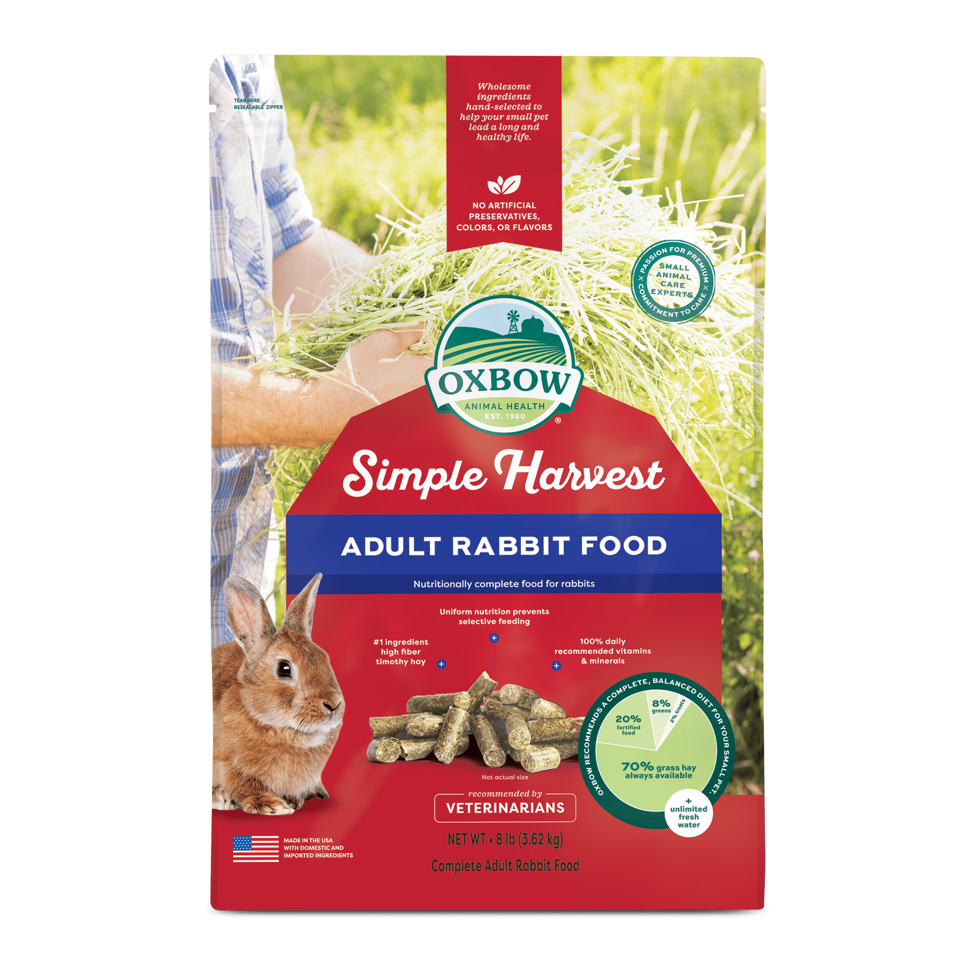 Oxbow Simple Harvest Adult Rabbit Food 8lb.