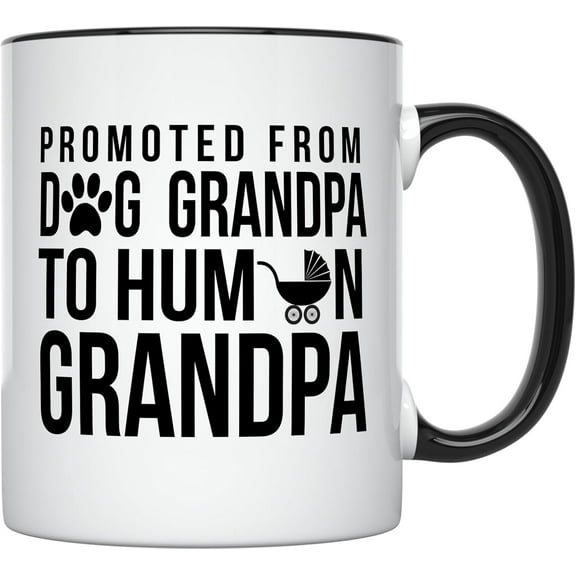 YouNique Designs You're Going To Be A Grandpa Mug, 11 Ounce, Promoted To Grandpa Pregnancy Announcement For Grandparents (Black Handle)