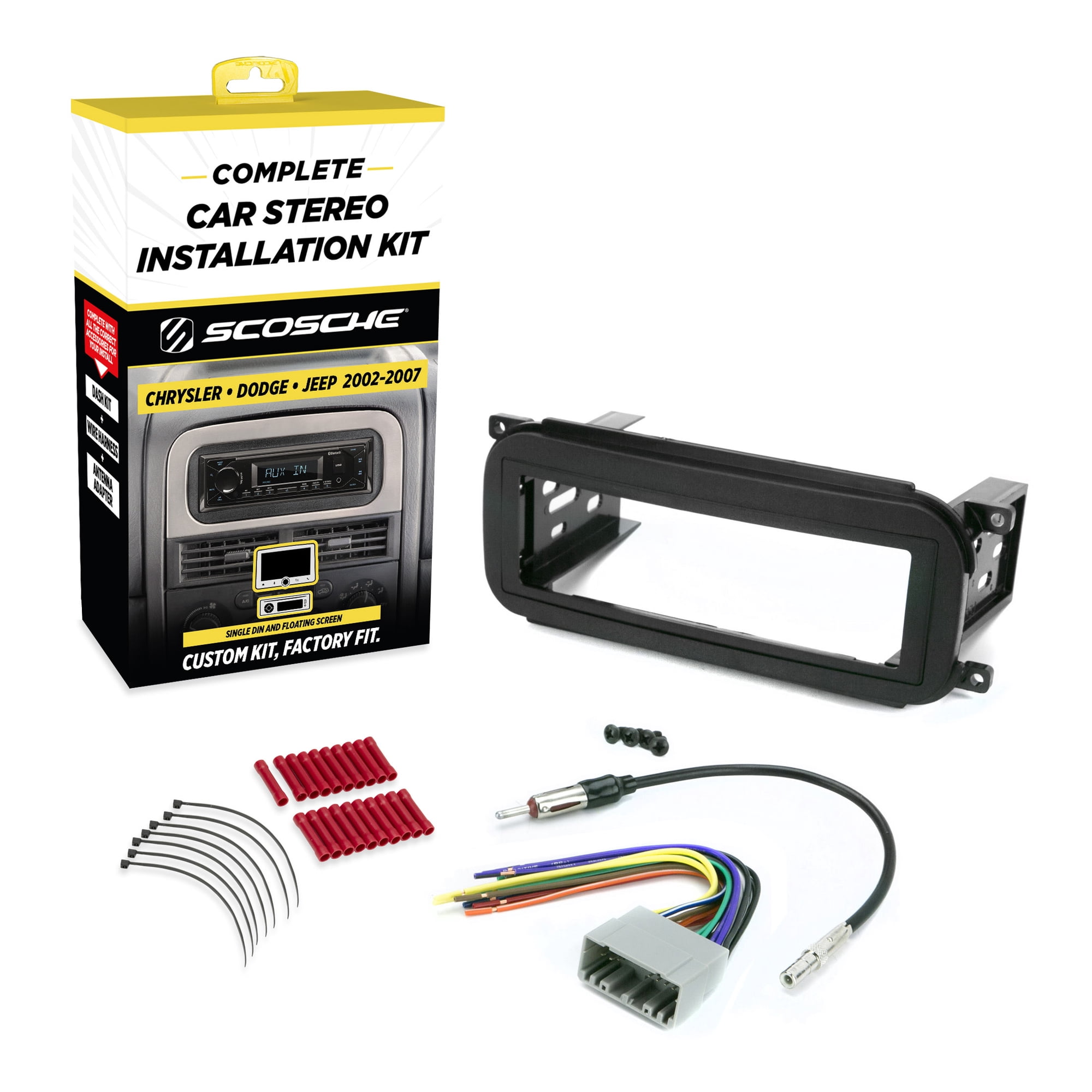 Scosche ICCR3BN Single DIN Radio Dash Kit Compatible w/ Select 2002-07 Chrysler, Dodge & Jeep