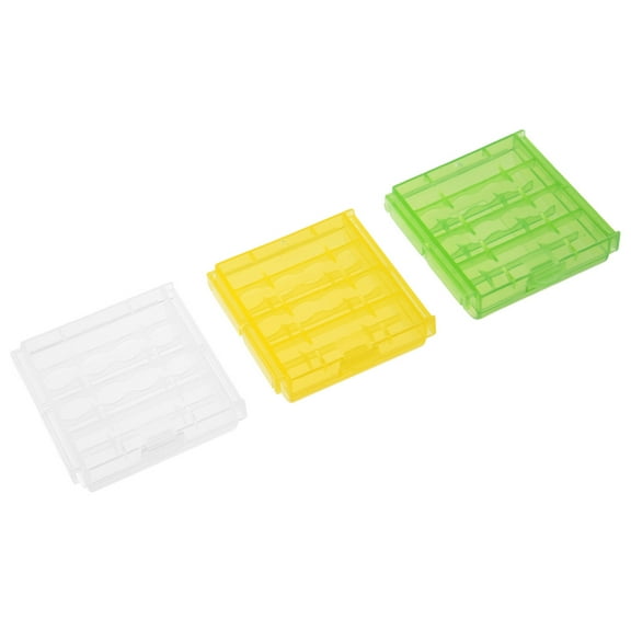 Unique Bargains 3 Pcs Portable Battery Storage Case Protective Container for AAA/AA Batteries