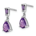 thumbnail image 2 of 14k White Gold Amethyst Dangle Post Earrings, 2 of 3