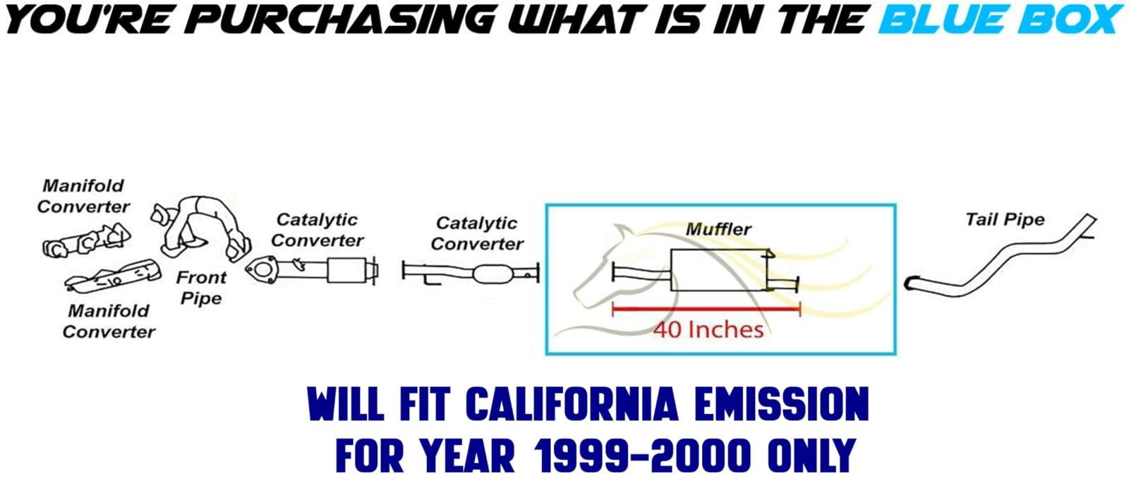 Northeastern Exhaust Muffler with Hanger Fits 1999-2002 Toyota 4Runner 3.4L & 1999-2000 Toyota 4Runner 2.7L - Direct Fit | Stainless Steel Exhaust