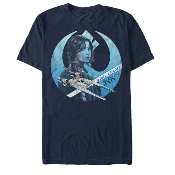 Men's Star Wars Rogue One Jyn Erso Rebel Crest Graphic Tee Navy Blue X Large