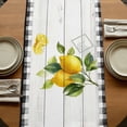 thumbnail image 5 of Table Runners 90 Inches Long Dress Scarves, Yellow Lemon Farmhouse Coffee/Dining/Kitchen Table Runner for Living Room, Summer Botanical Black White Checkered Wooden 13x90 Inch, 5 of 9