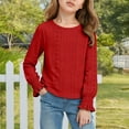 thumbnail image 2 of Zanarzt Long Sleeve T Shirts Long Sleeve Shirts for Girls Crewneck Tshirts Casual Basic Top Cotton Sweatshirts Wine,10-12 Years, 2 of 6