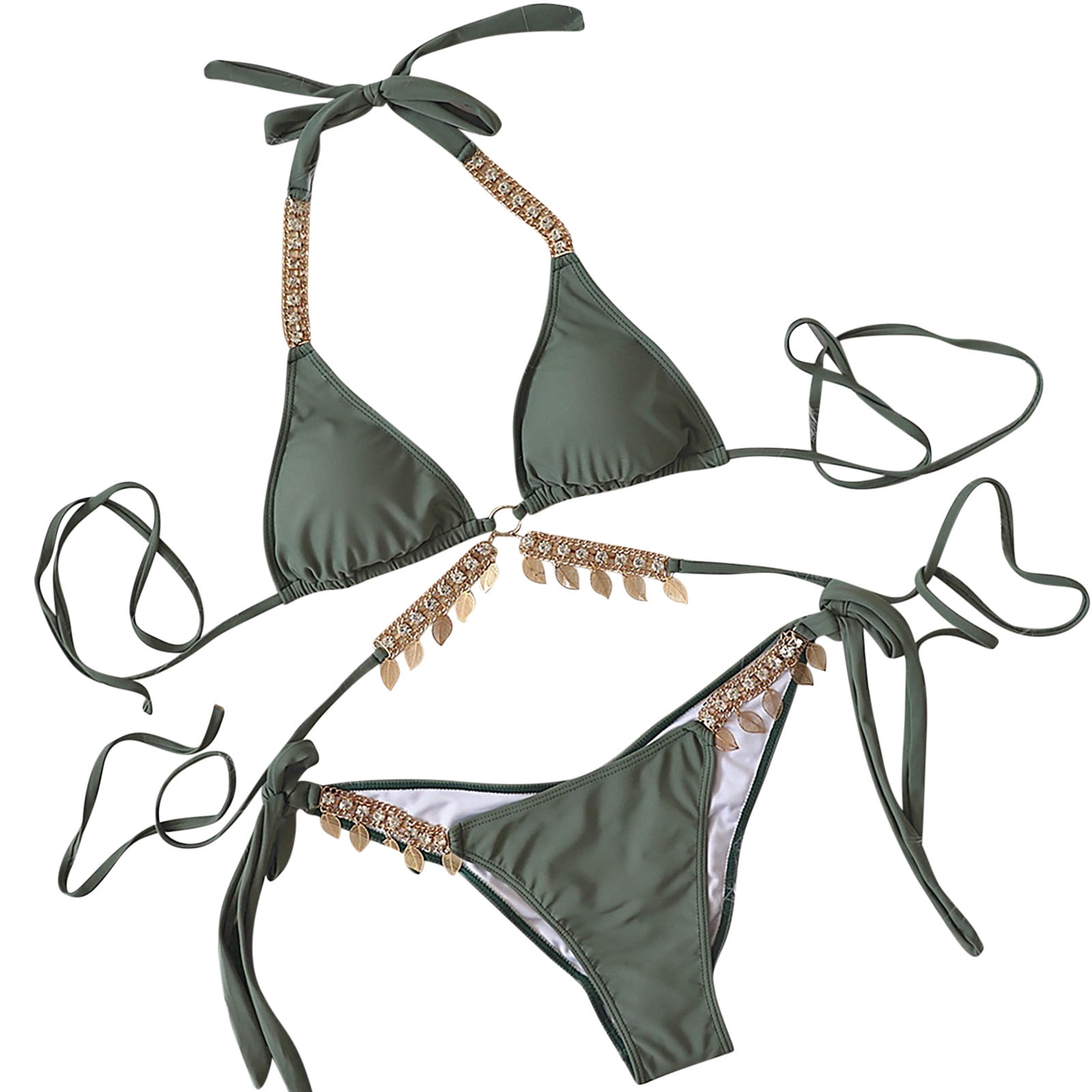 REORIAFEE Sexy Swimsuit Women Bathing Suit Bikini Set Tropical Swimsuit