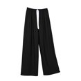 thumbnail image 2 of Zuesphe Womens Pants Dressy Casual Tall Cotton Capri Pants for Women Elastic Waist Wide Leg Pants Women Casual Black Cargo Pants Women Plus Size, 2 of 3
