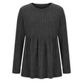 thumbnail image 6 of Jinhomg Womens Maternity Knit Sweater Lightweight Cozy Ruffle Hem Peplum Tops Fall Winter Casual Solid Color Long Sleeve Pregnancy Blouses Dark Gray XXL, 6 of 9