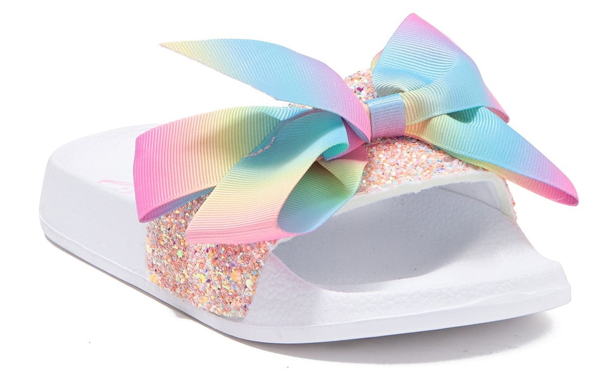 Details about   JoJo Siwa Live Your Dream Pink & White Glitter And Bows Sandals Size 13-1 NWT 